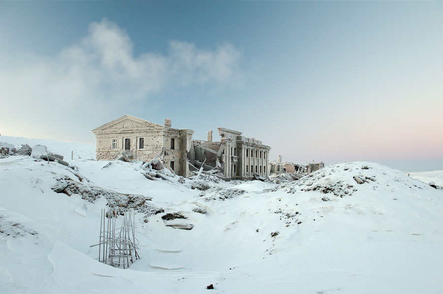 Norilsk landscape devasted house