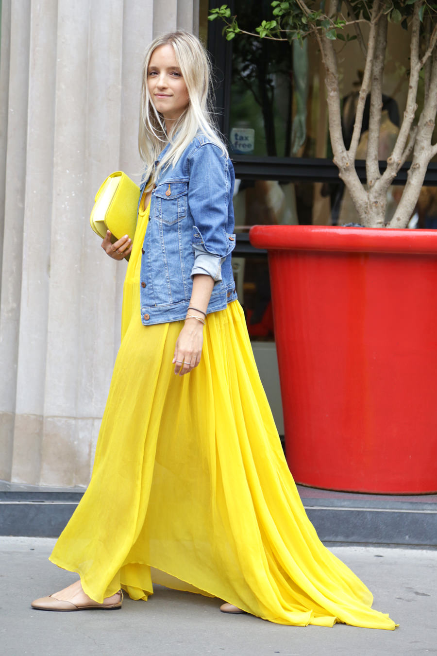 yellow-chloé-dress-with-yellow-celine-bag