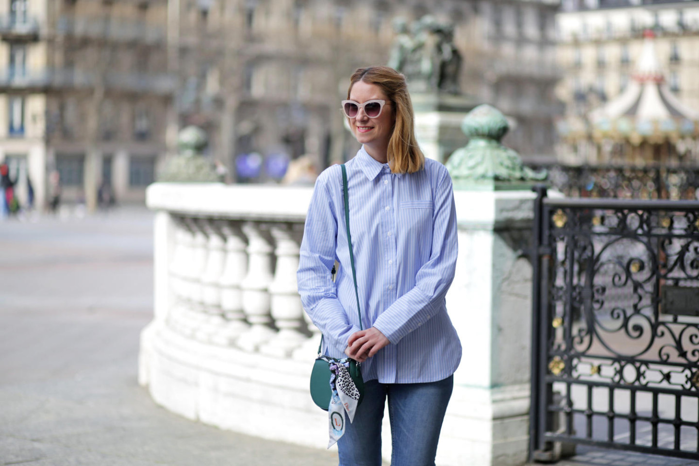 Blue men's shirt for women